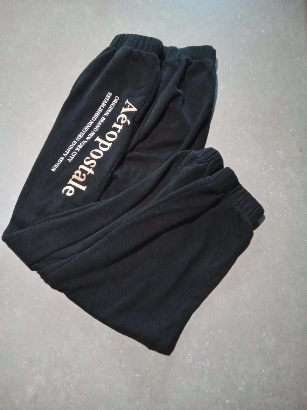 Aeropostale Kids Black Sweat Joggers with White Logo